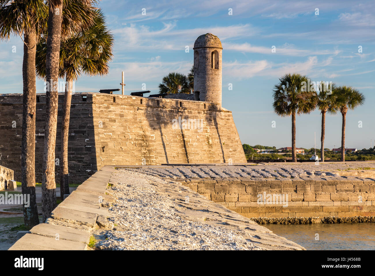 Castillo de San Marcos National Monument bathed in early morning light, St. Augustine, Florida Stock Photo