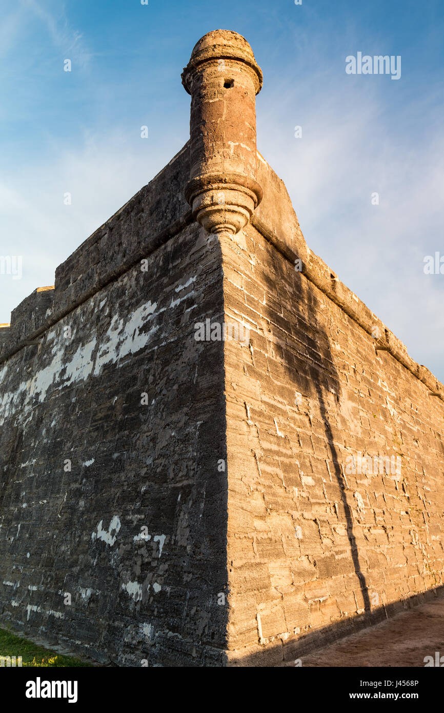 Castillo de San Marcos National Monument bathed in early morning light, St. Augustine, Florida Stock Photo