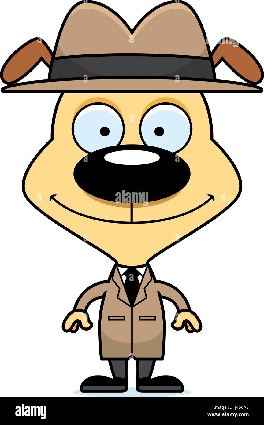 A cartoon detective puppy smiling Stock Vector Image & Art - Alamy