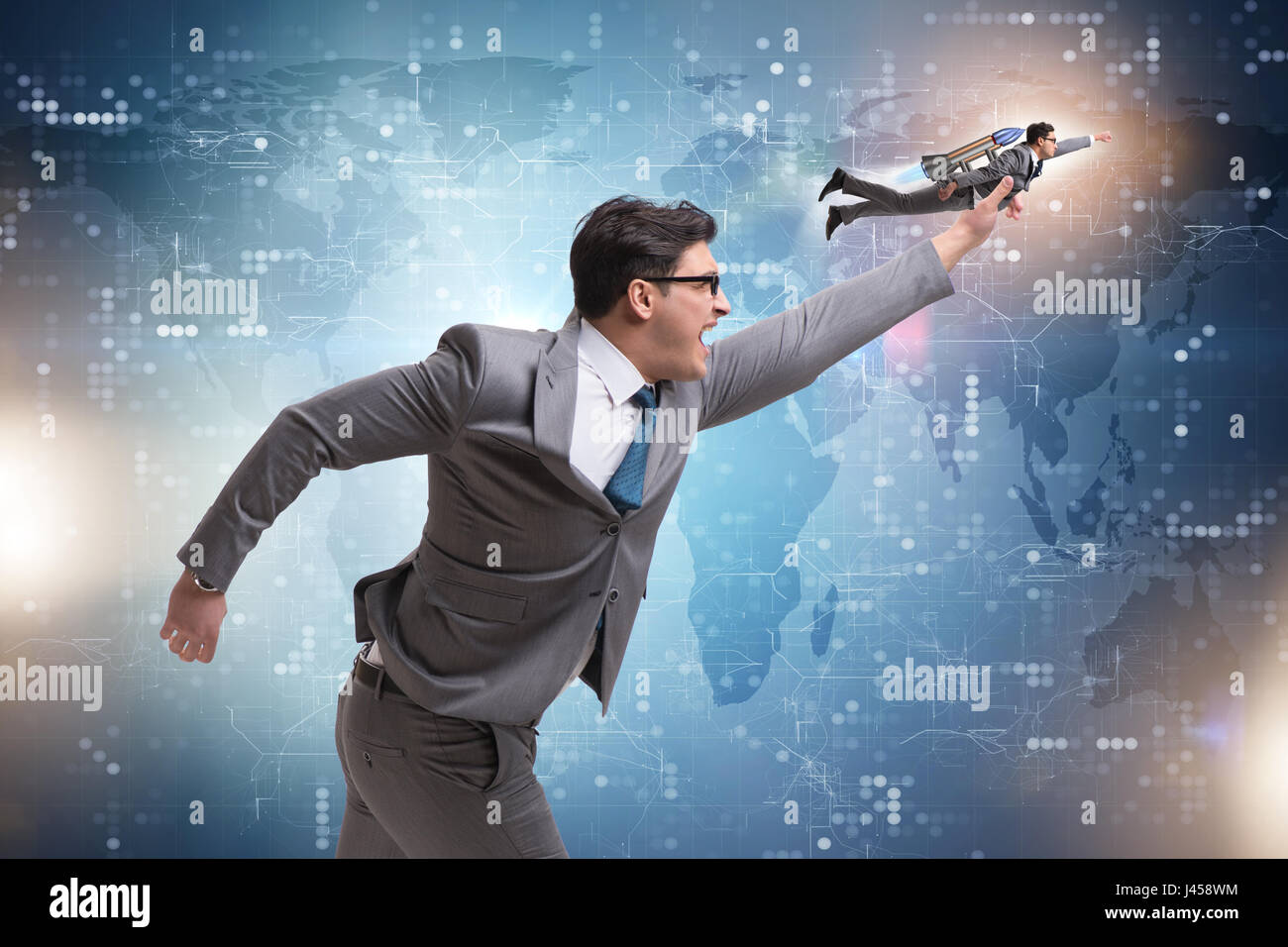 Businessman in start up business concept Stock Photo - Alamy