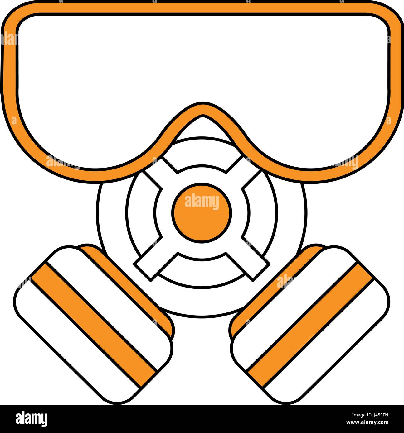 color silhouette cartoon gas mask protection element Stock Vector Image ...