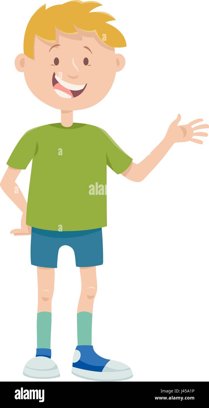 Cartoon Illustration of Boy Child or Teen Character Stock Vector Image ...