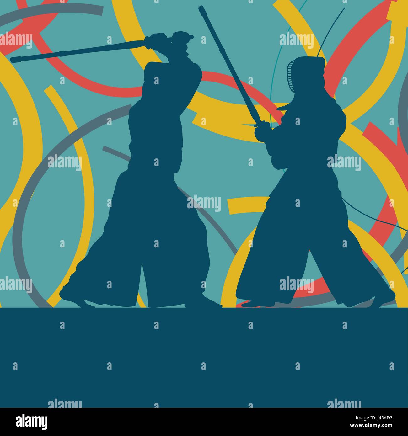 Kendo fighter in uniform vector background Stock Vector Image & Art Alamy