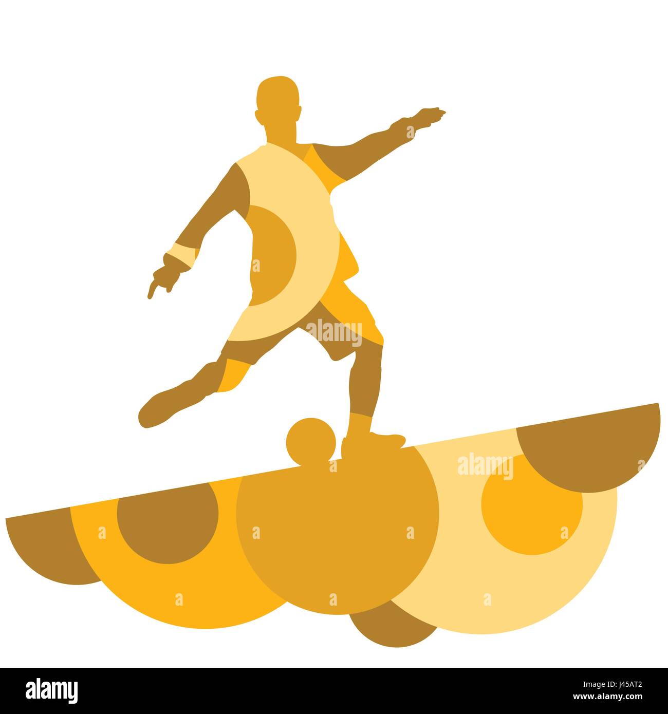 Soccer player men silhouette with ball in active and healthy seasonal ...