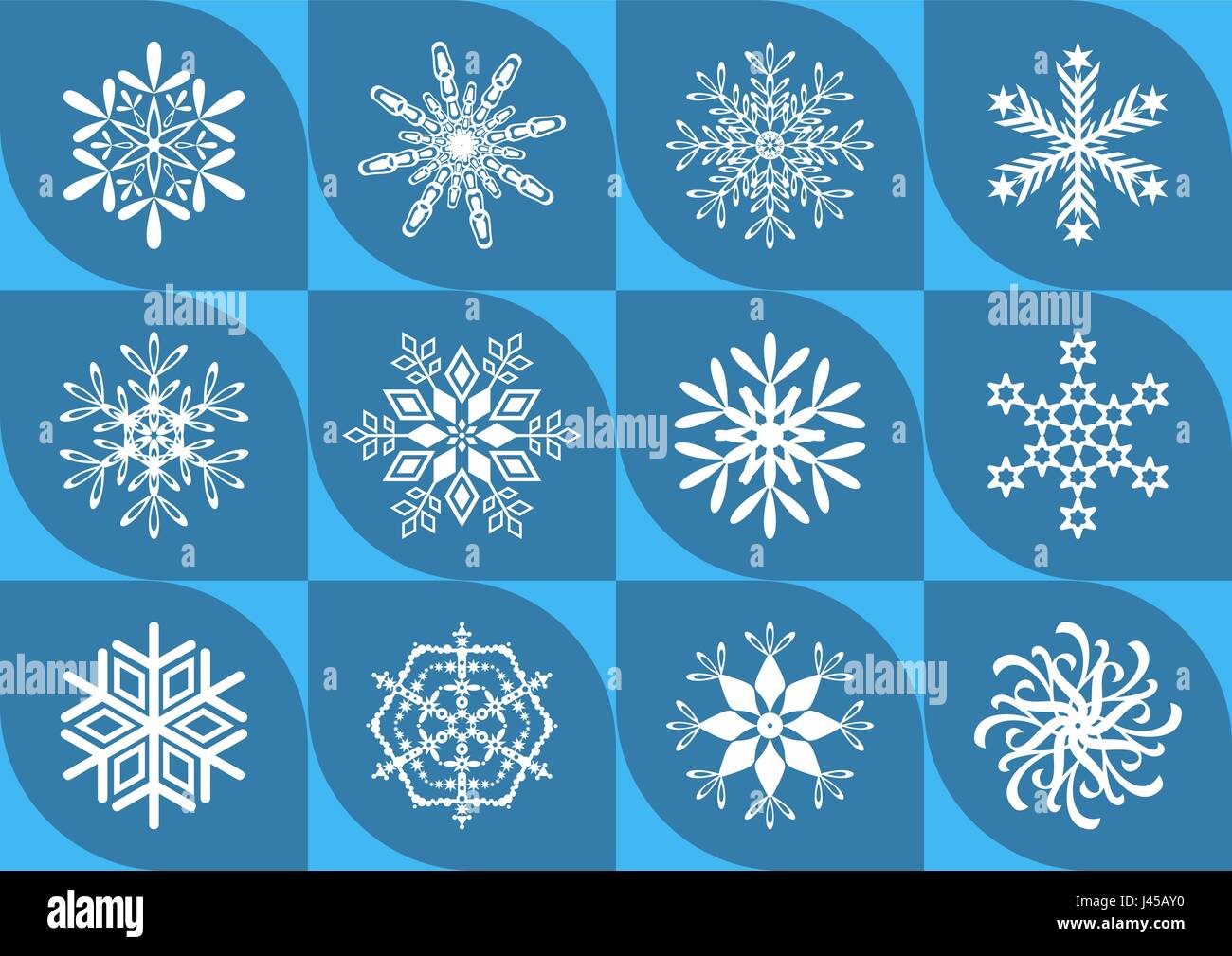Vector seamless blue background with white snowflakes Stock Vector ...