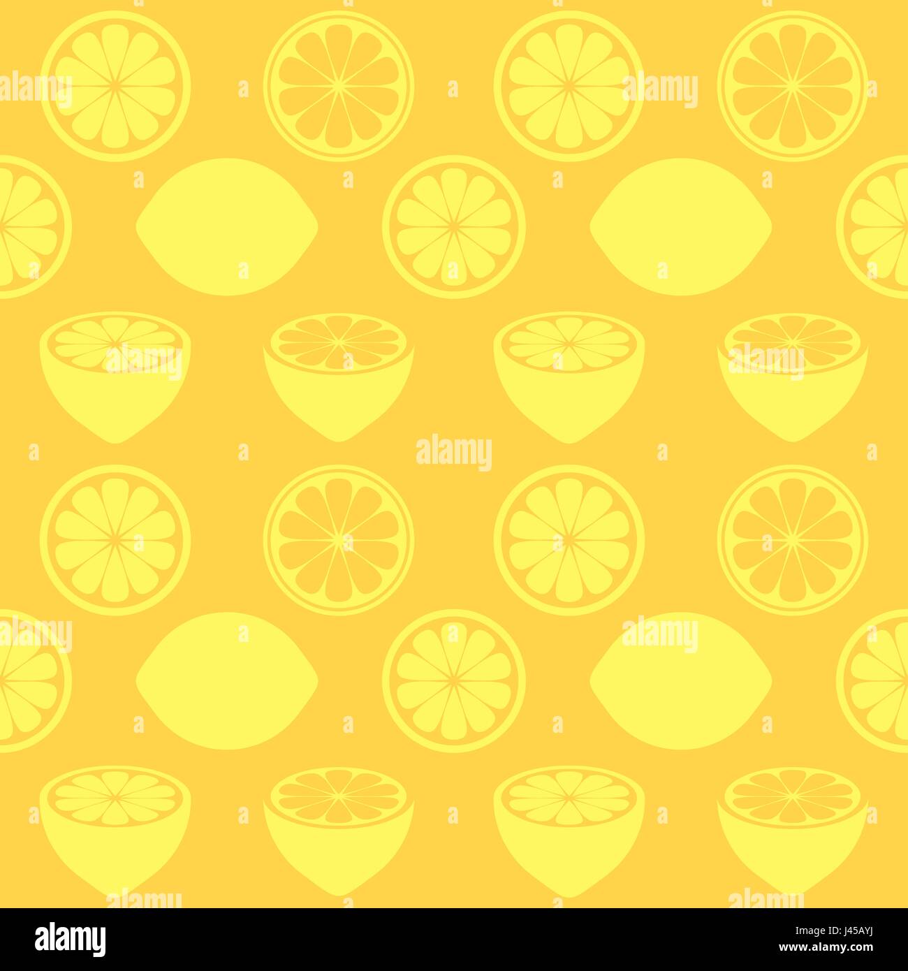 Seamless yellow pattern with various lemon symbols Stock Vector Image ...