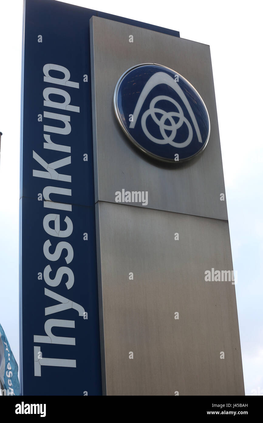 Germany, Duisburg, ThyssenKrupp Steel Mill, Kaiser Wilhemstr, Stahlwerk, Stock Photo