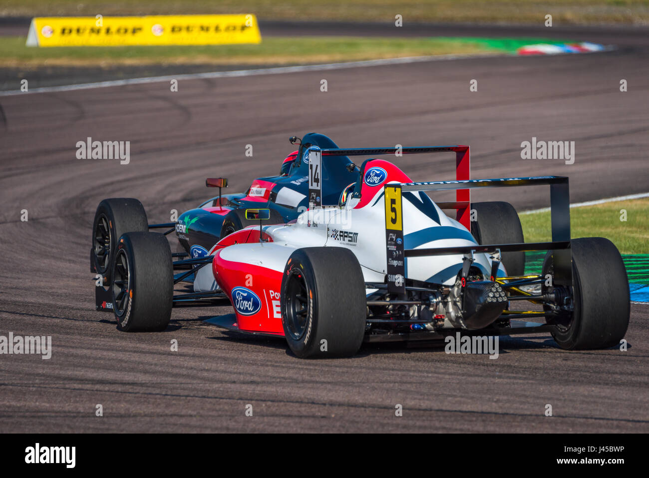 Formula Four Racing Driver Oliver York competing at Thruxton Circuit, Hampshire, on Sunday 7th May 2017. Stock Photo