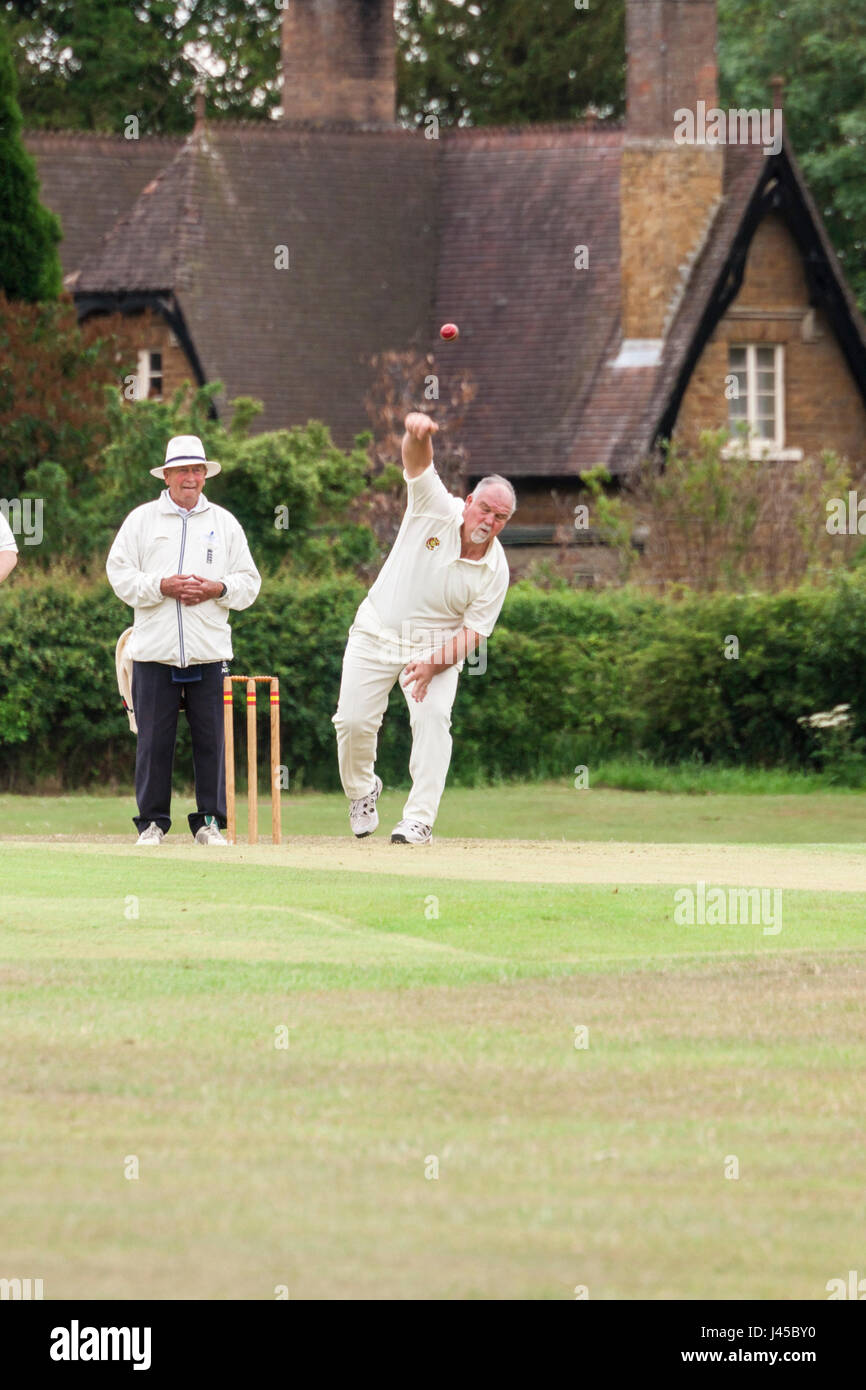 Mike Gatting former England cricket captain playing cricket at Belvoir cricket club Stock Photo