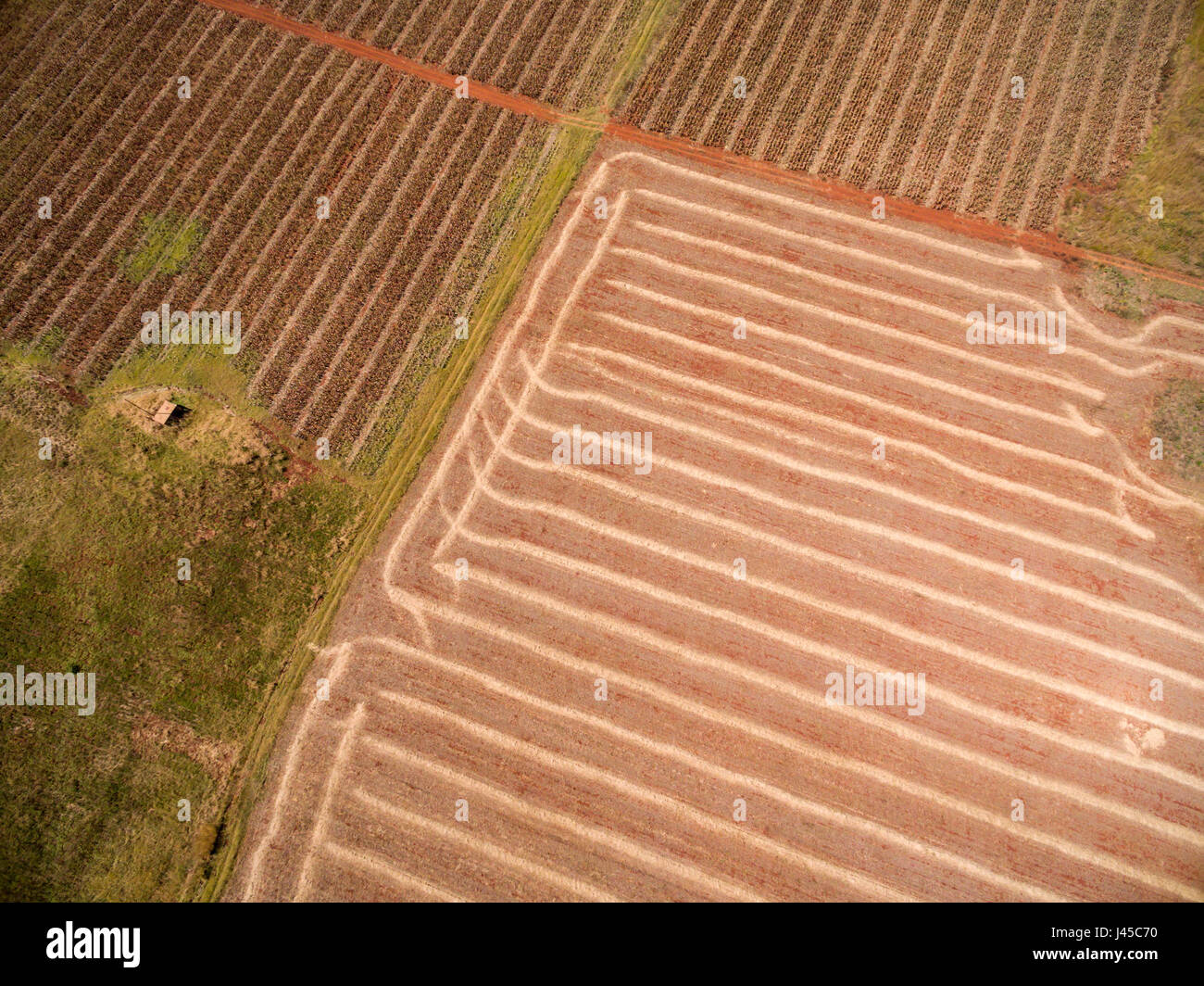 An aerial view of ploughed land in Zimbabwe Stock Photo Alamy