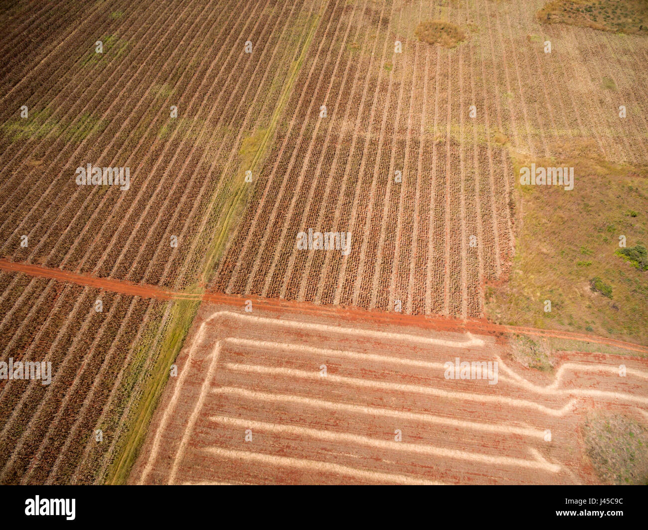 An aerial view of ploughed land in Zimbabwe Stock Photo Alamy