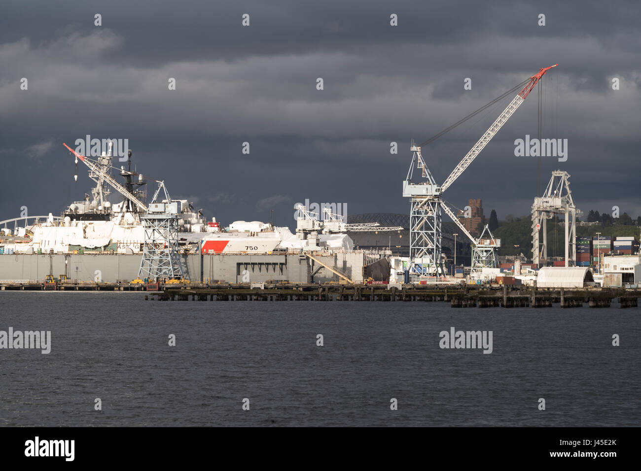 Dry dock, Harbor Island, Seattle, Washington, USA Stock Photo