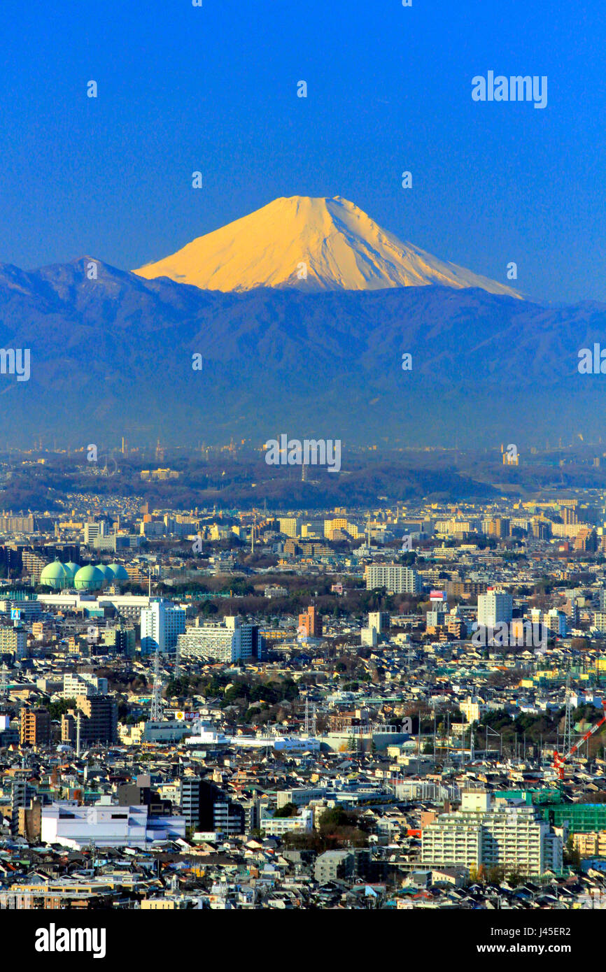 Mount Fuji View from Tokyo Metropolitan Government Building Shinjuku Japan Stock Photo