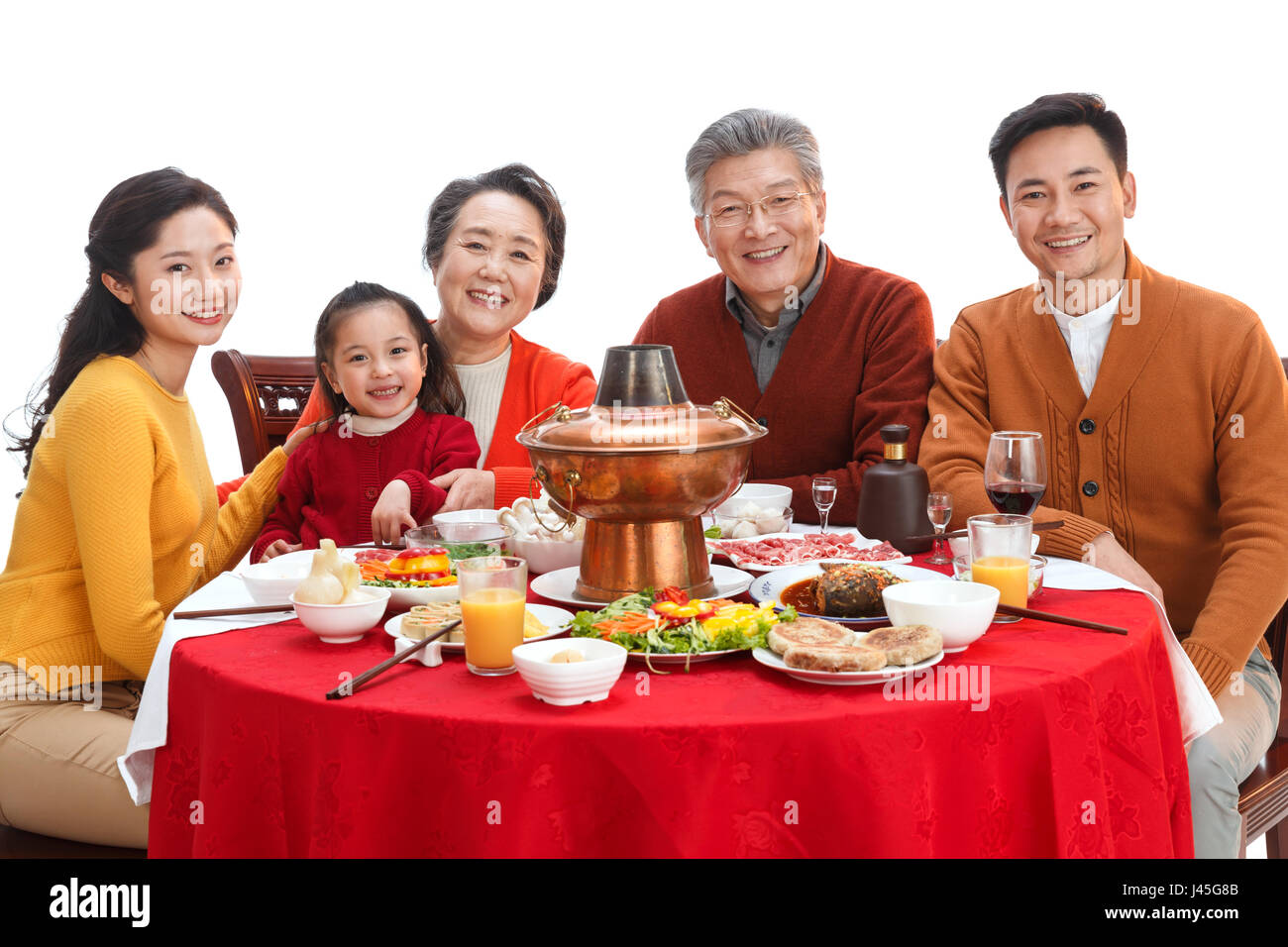 Happy family reunion dinner for the Chinese New Year Stock Photo - Alamy