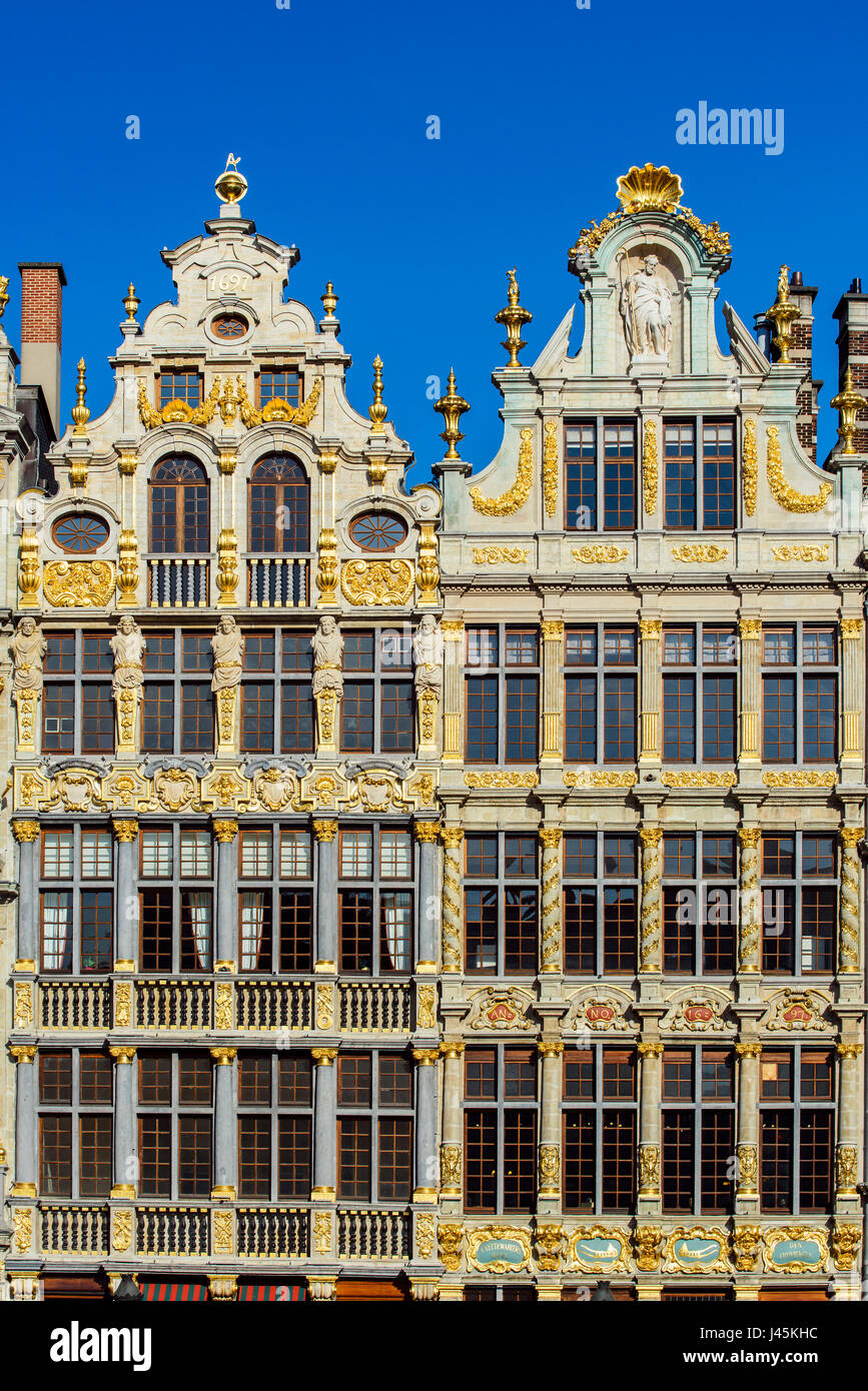 Guildhalls in Grand Place, Brussels, Belgium Stock Photo