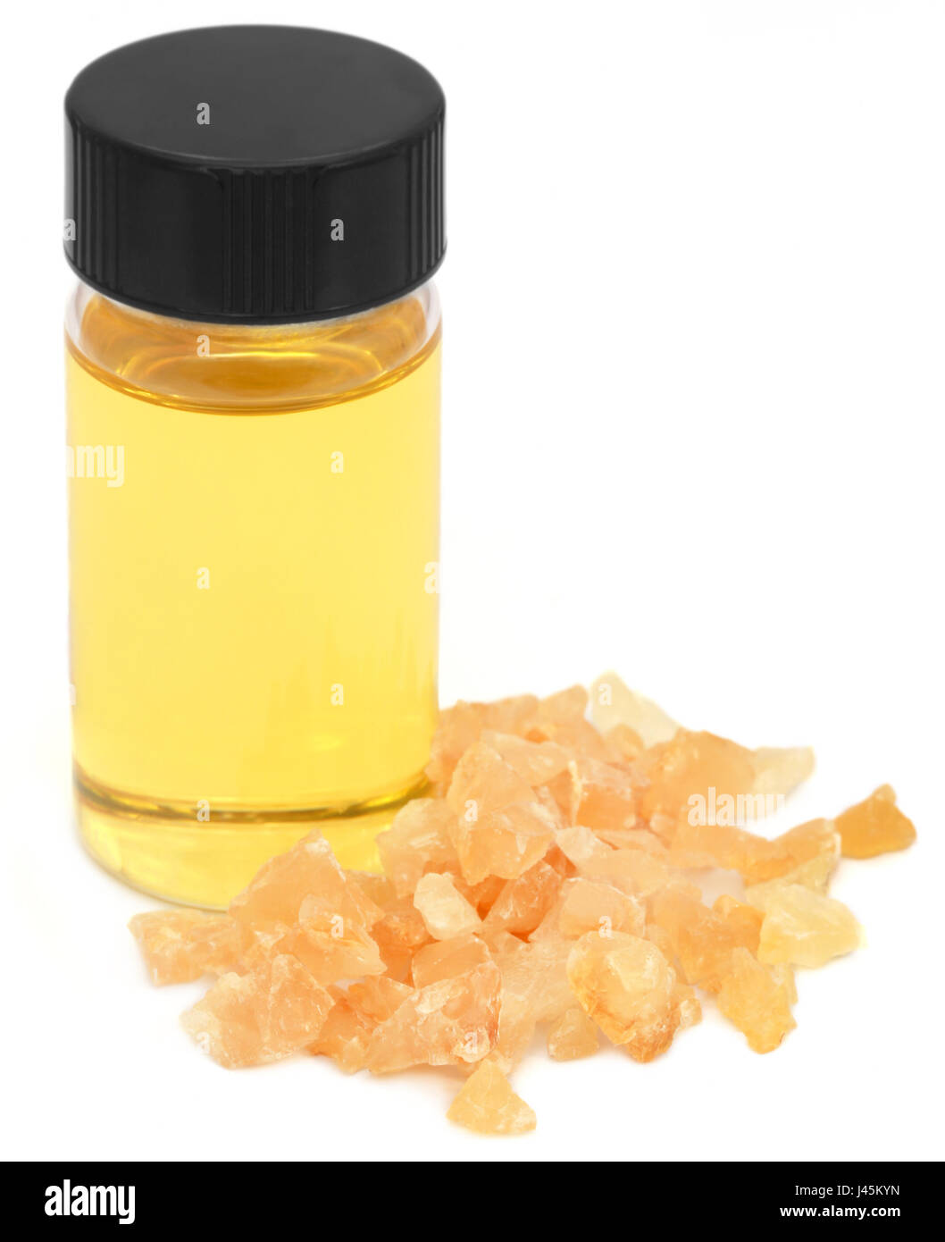 Frankincense dhoop with essential oil, a natural aromatic resin used in perfumes and incenses Stock Photo