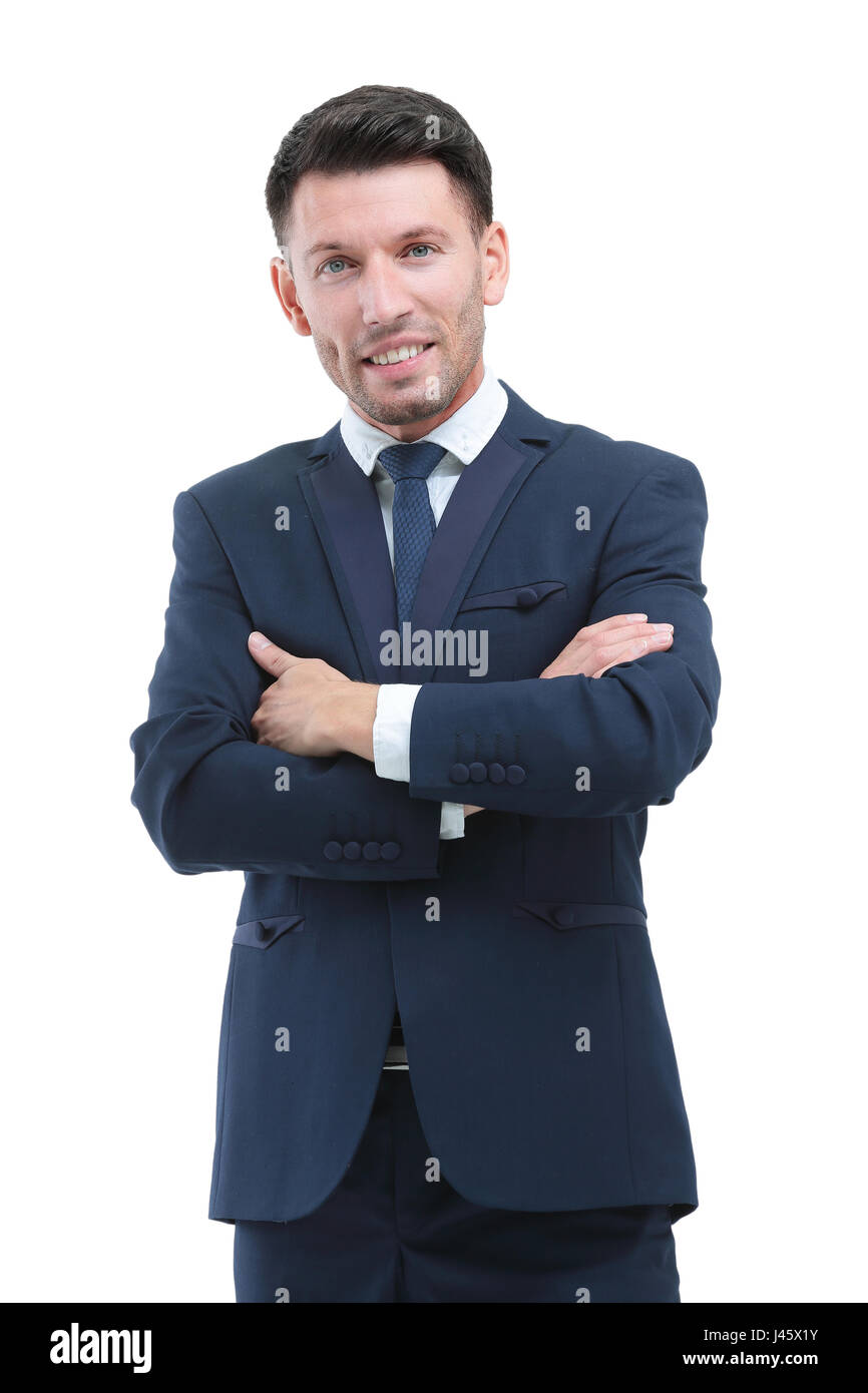 Portrait of a smiling business man. Isolated on white Stock Photo - Alamy