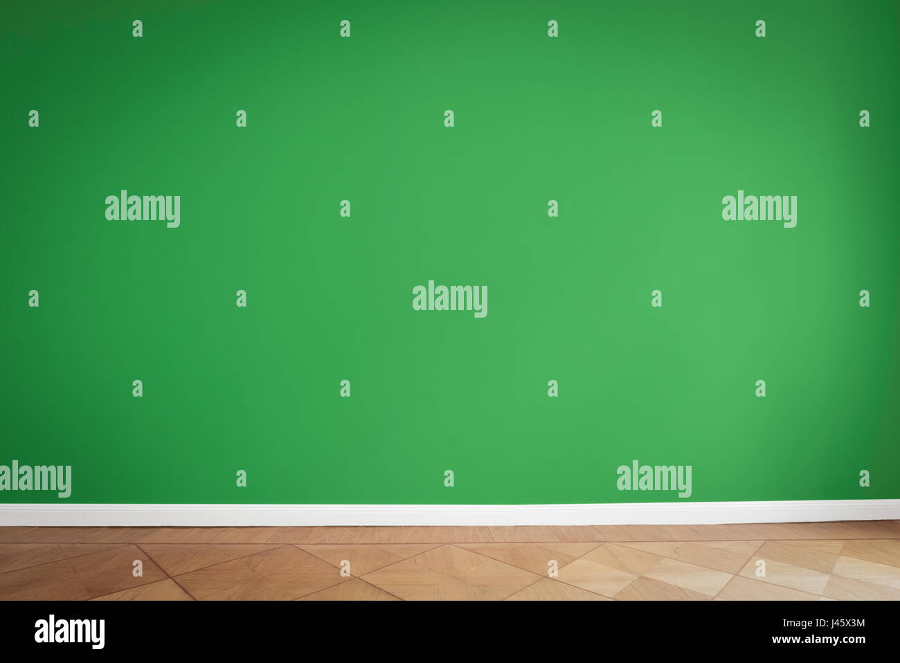 green wall background, empty apartment room Stock Photo