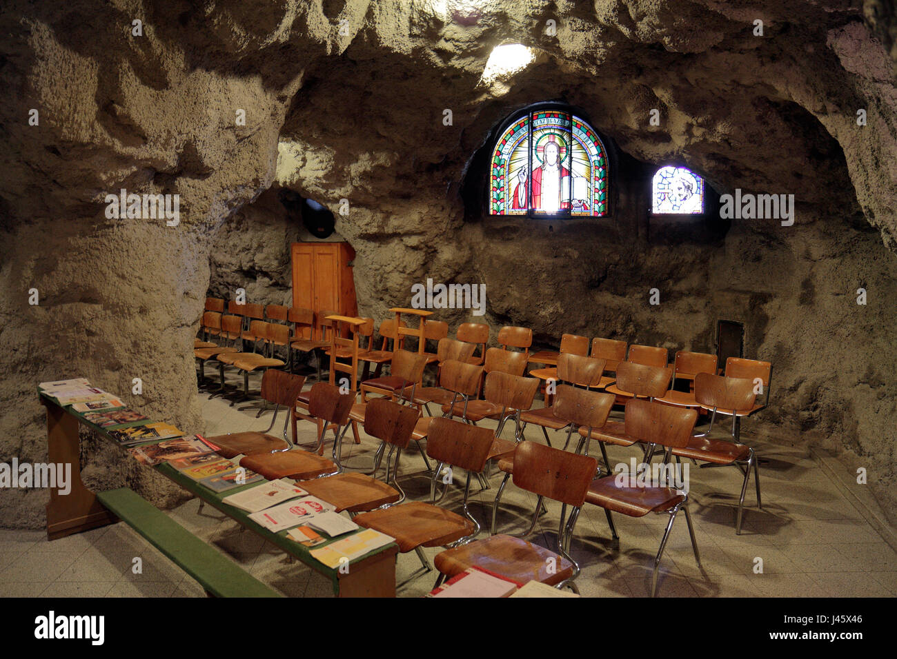 The Cave Church, inside Gellért Hill, in Budapest, Hungary. Stock Photo
