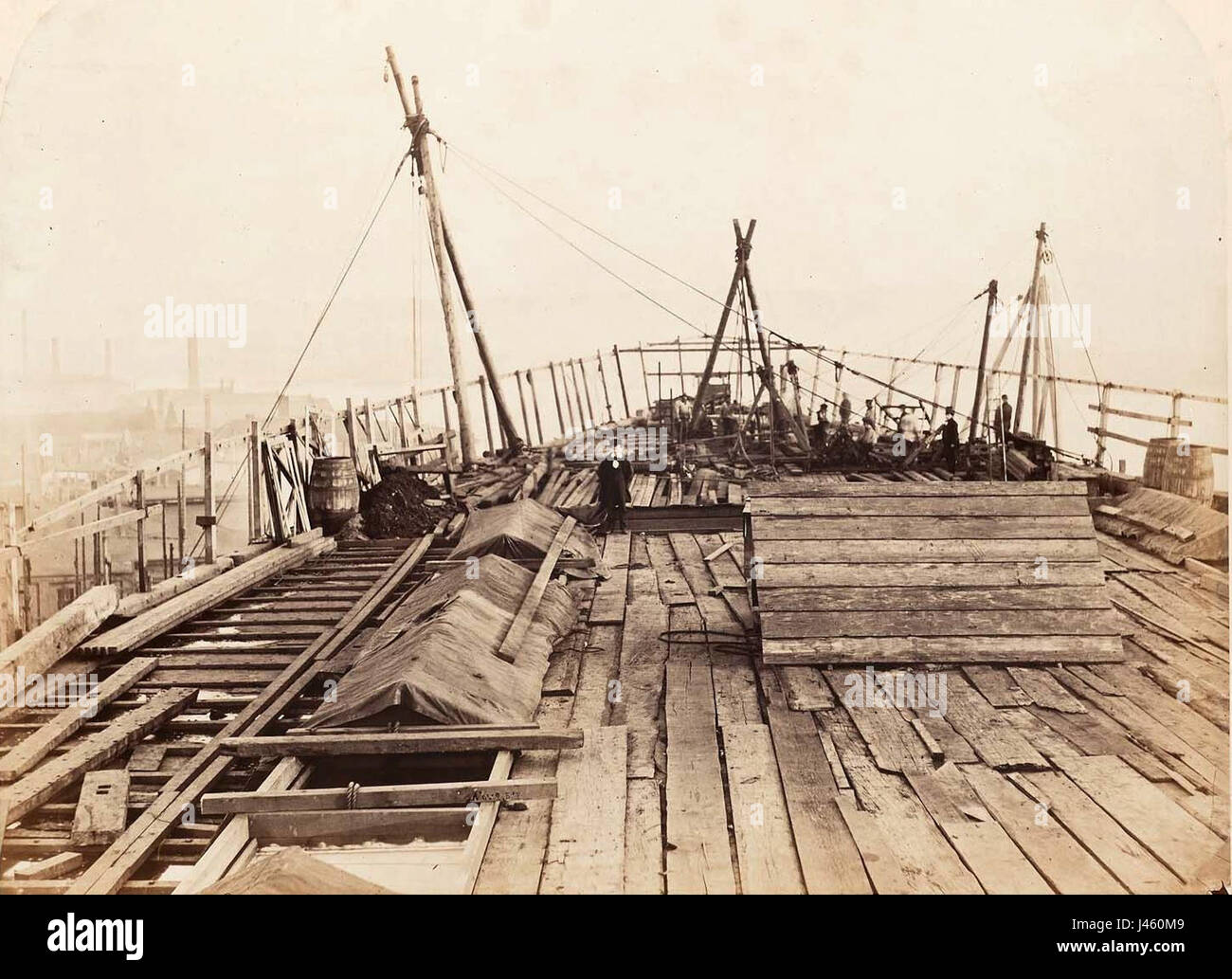 On the deck of SS Great Eastern by Robert Howlett, 1857 Stock Photo