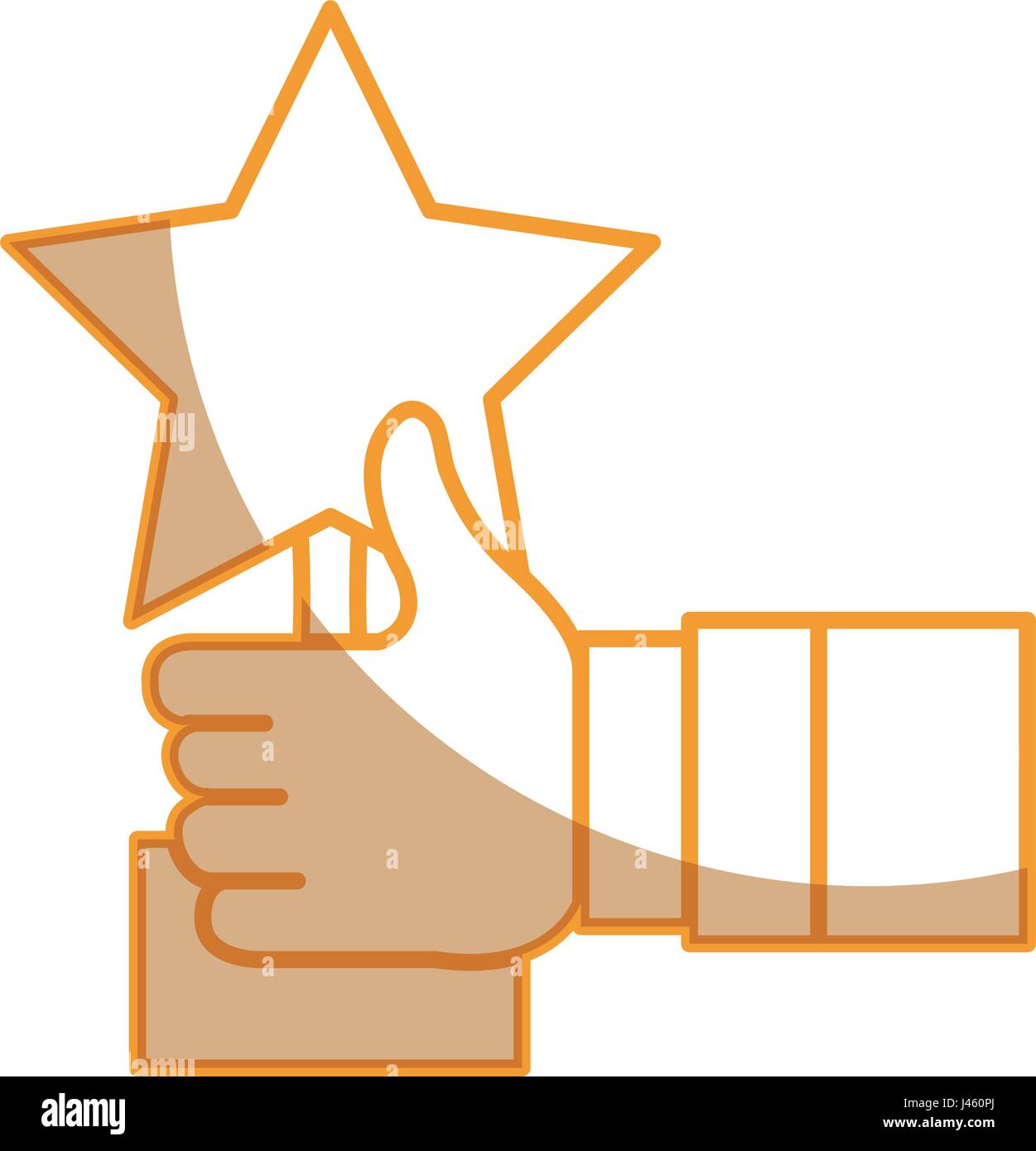 hand human with trophy star isolated icon Stock Vector Image & Art - Alamy