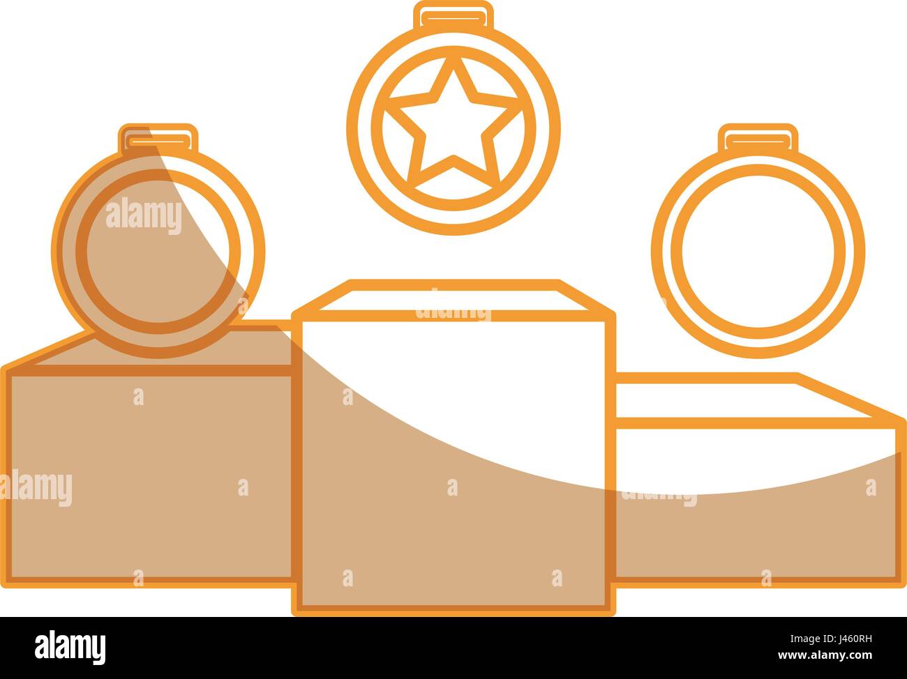 set Championship medals with podium isolated icon Stock Vector Image ...