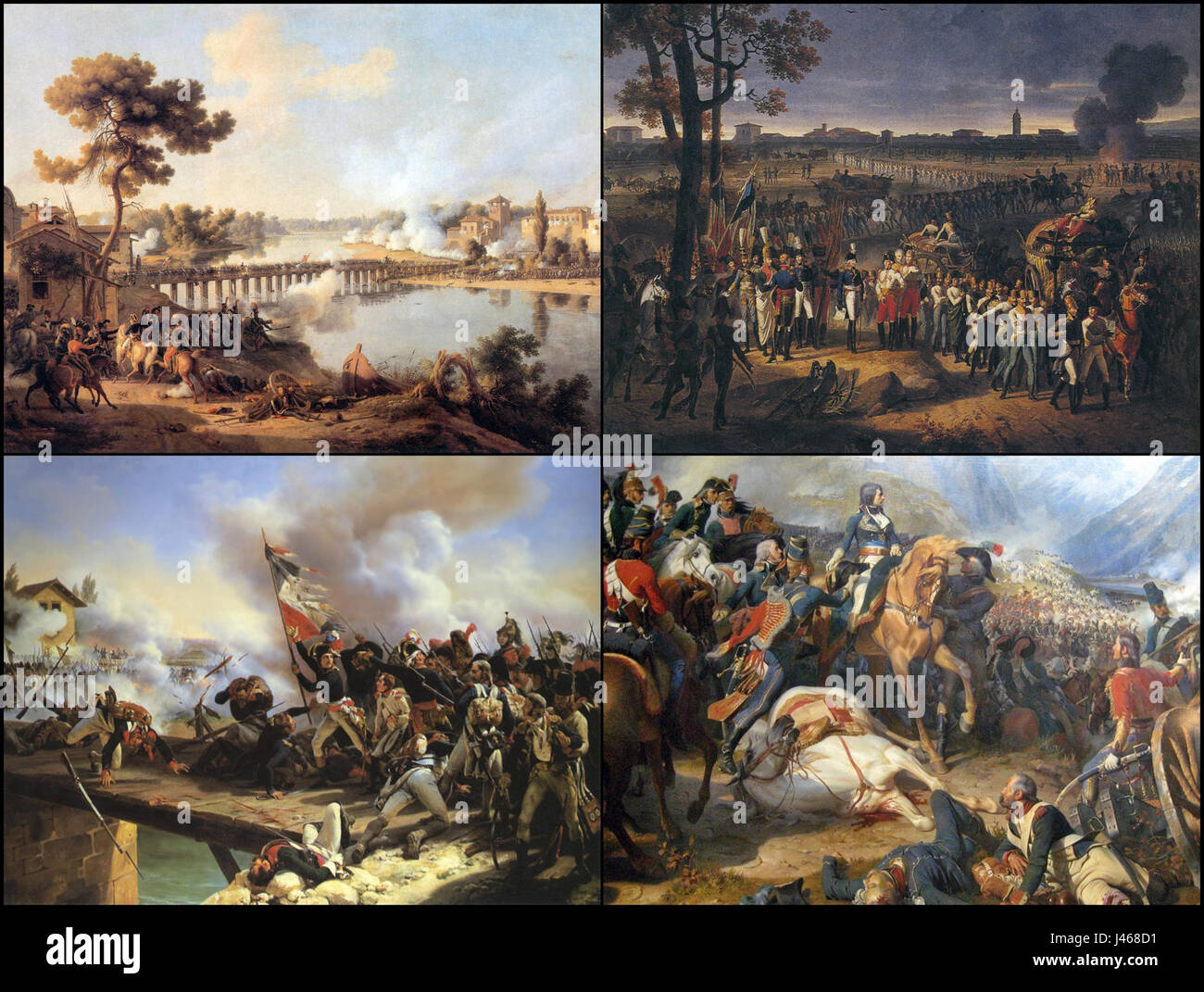 Paintings of Napoleon I on the battlefield Stock Photo