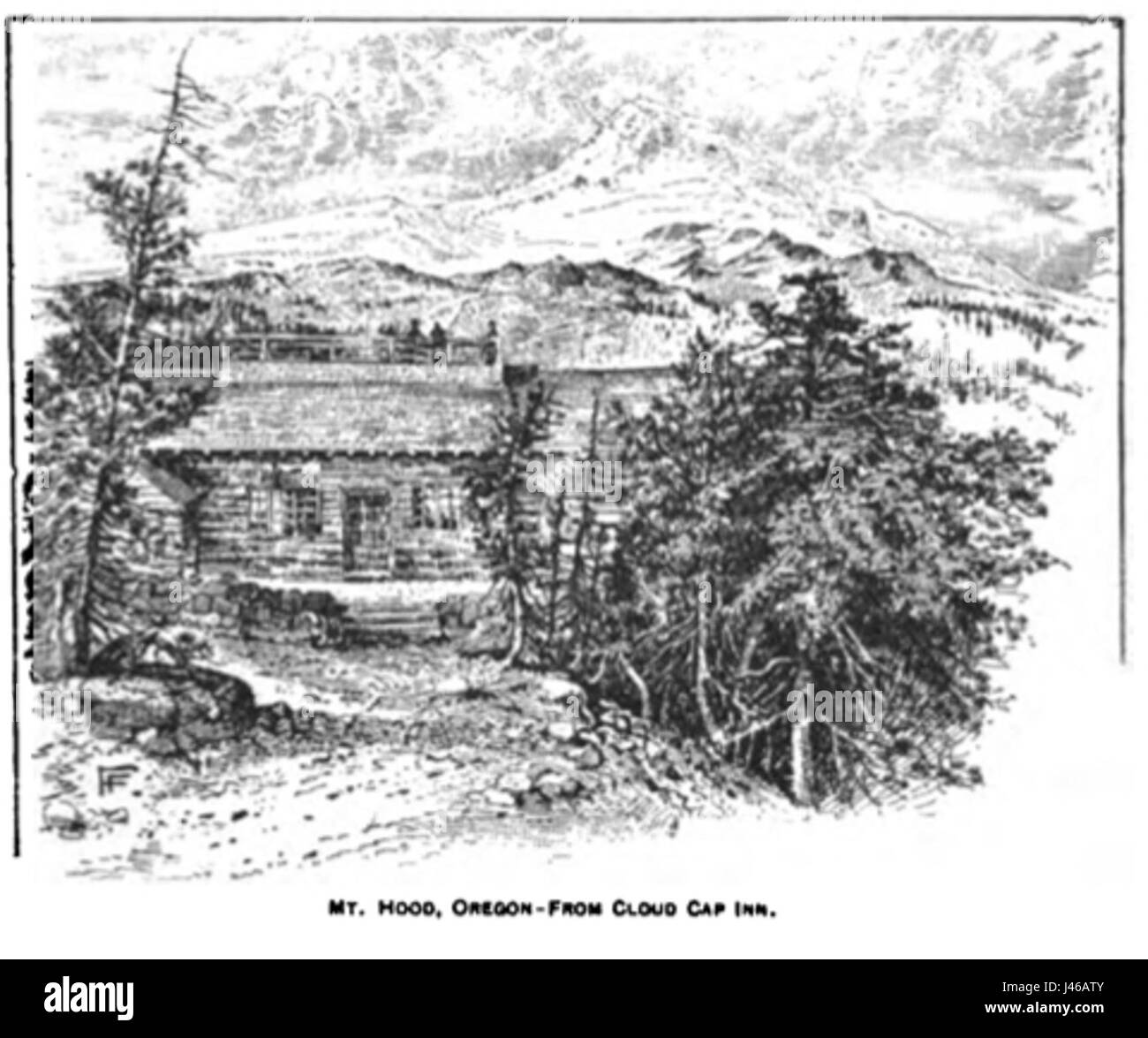 Mount Hood from Cloud Cap Inn Stock Photo Alamy