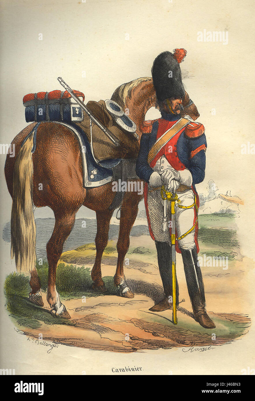 Napoleon Carabinier of 1810 by Bellange Stock Photo