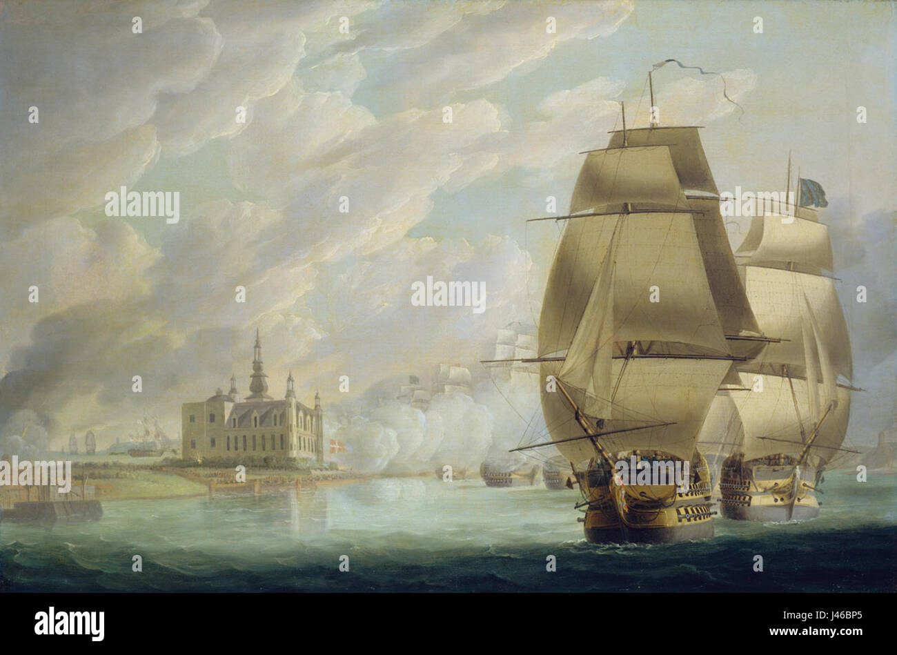 Nelson Forcing the Passage of the Sound, 30 March 1801, prior to the Battle of Copenhagen Stock Photo