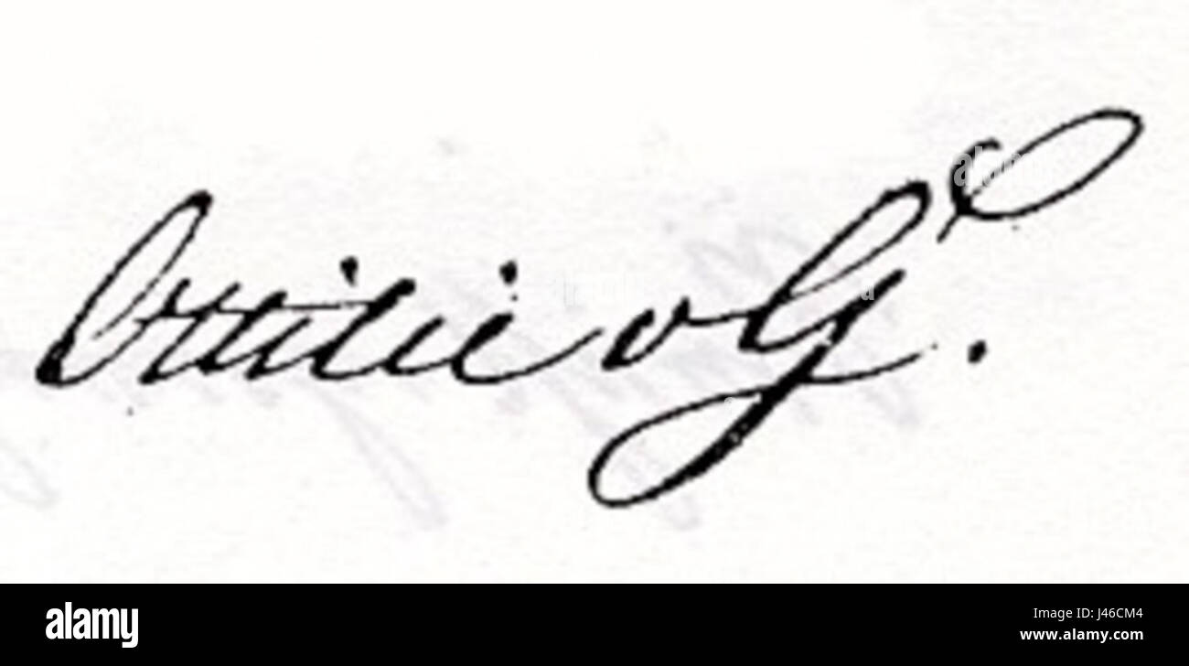 Ottilie von Goethe Autograph Stock Photo