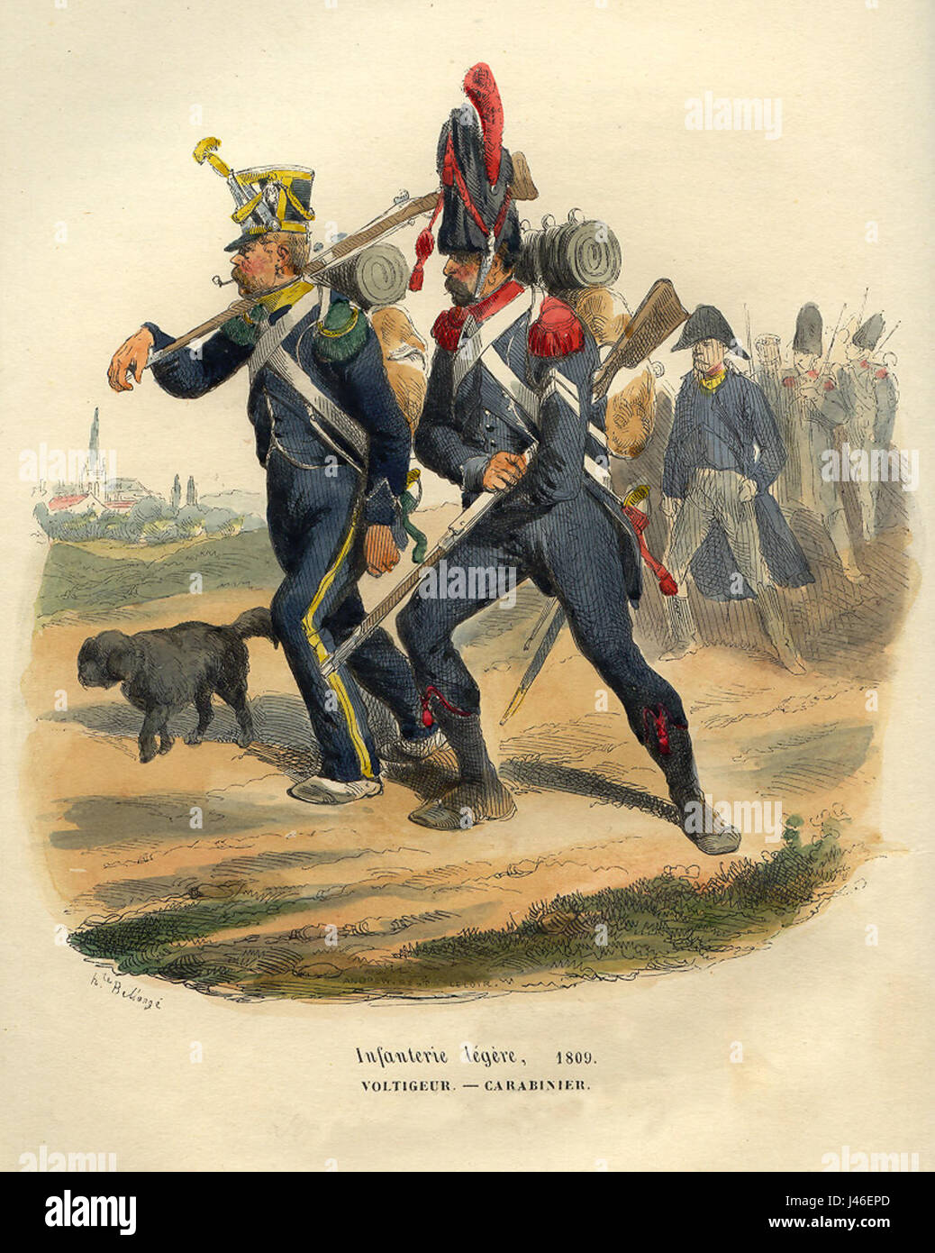 Napoleon Voltigeur and Carabinier by Bellange Stock Photo
