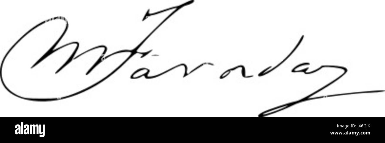Michael Faraday signature Stock Photo
