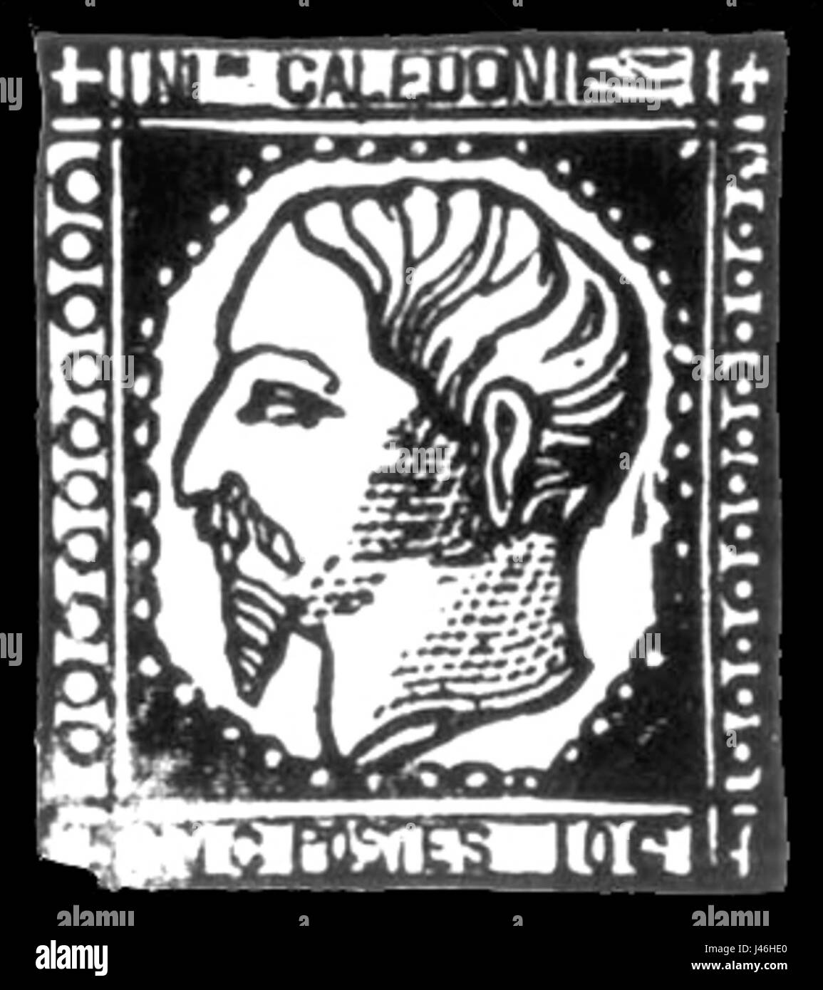 New Caledonia stamp 1860 10s Stock Photo