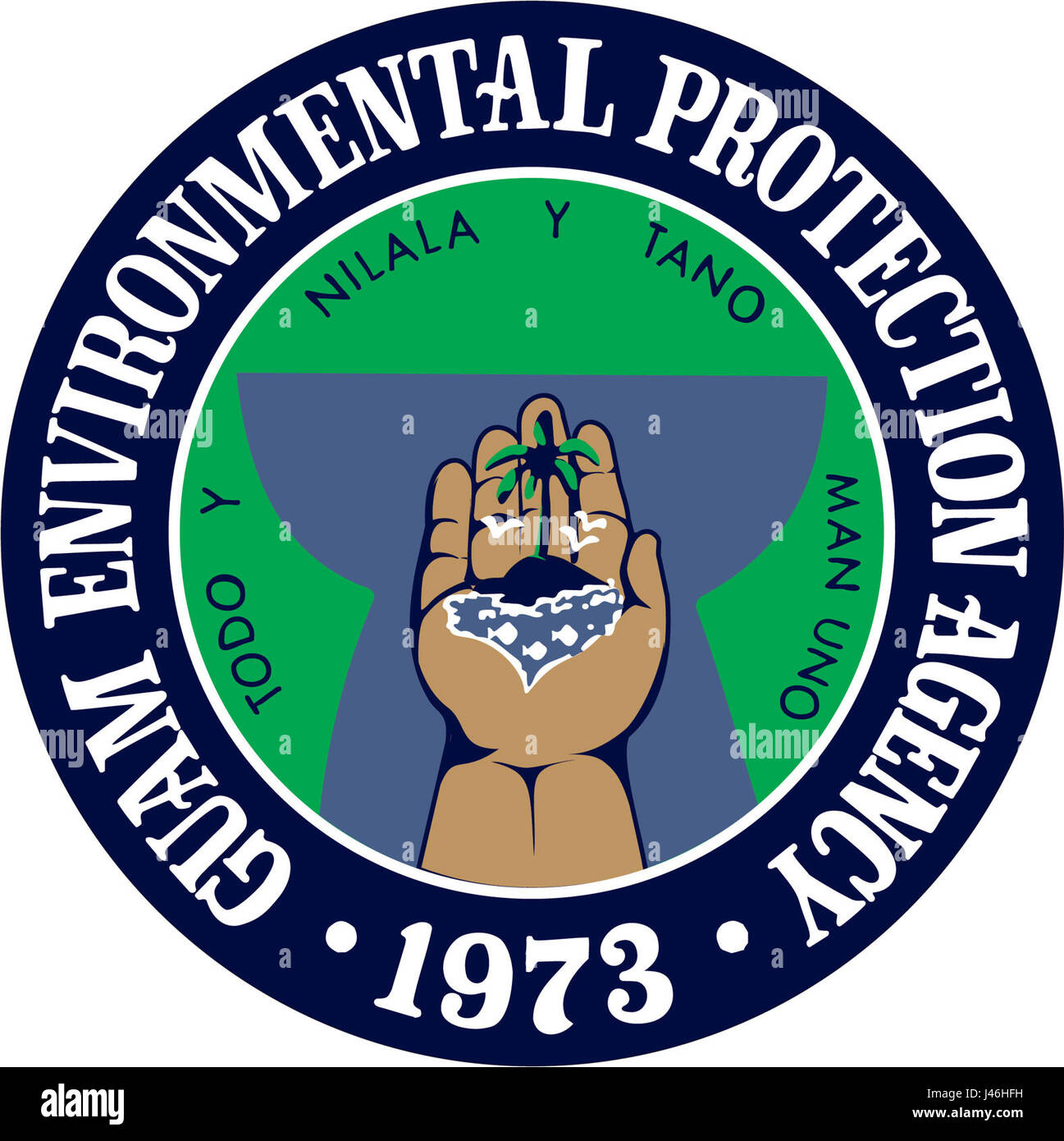 Official seal of the Guam Environmental Protection Agency Stock Photo