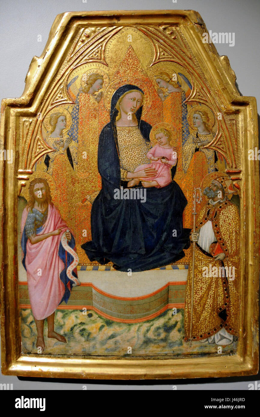 Niccolo di Buonaccorso. Madonna and Child enthroned.c.1380. Boston MFA Stock Photo