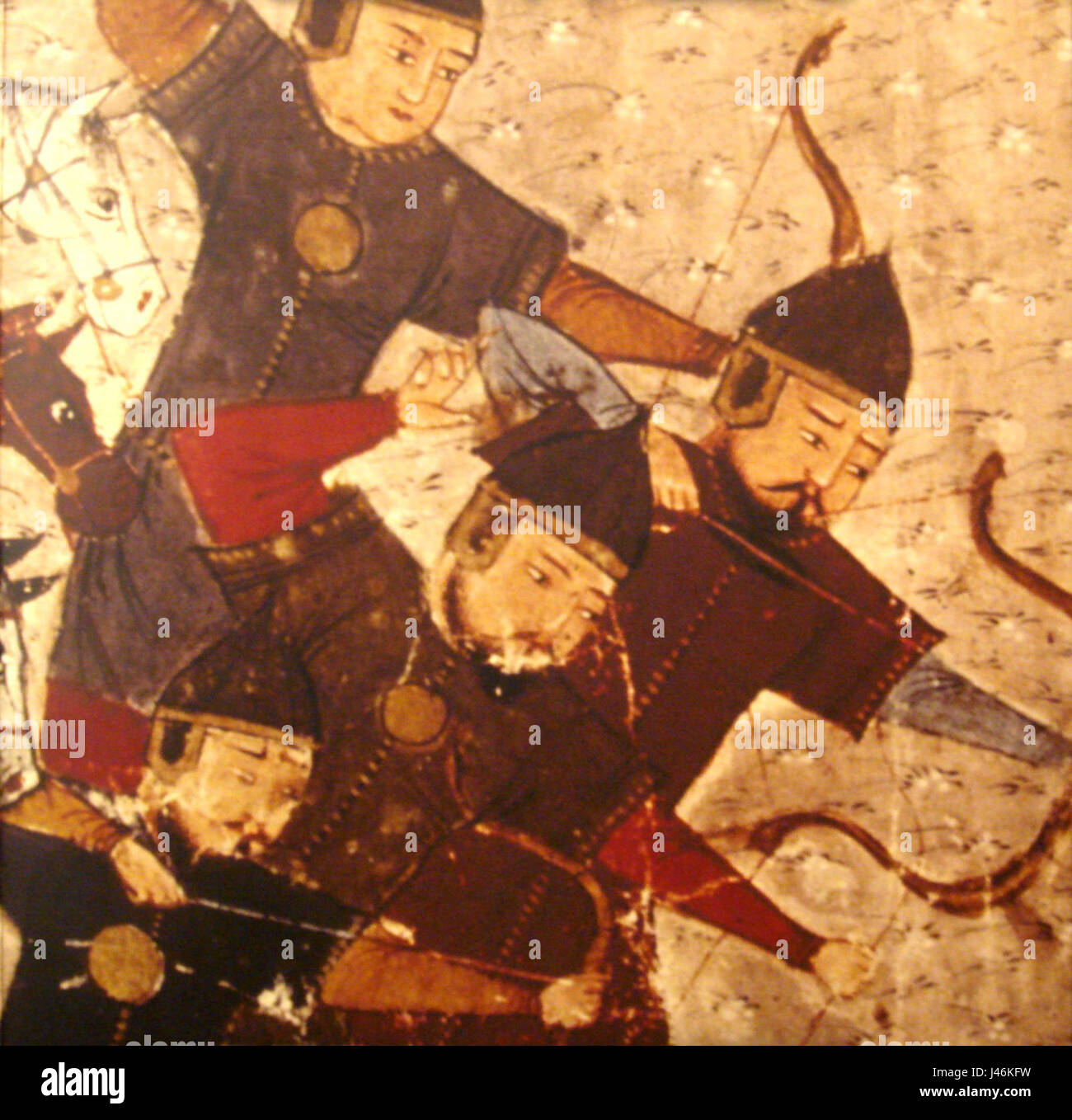 Mongol soldiers by Rashid al Din 1305 Stock Photo