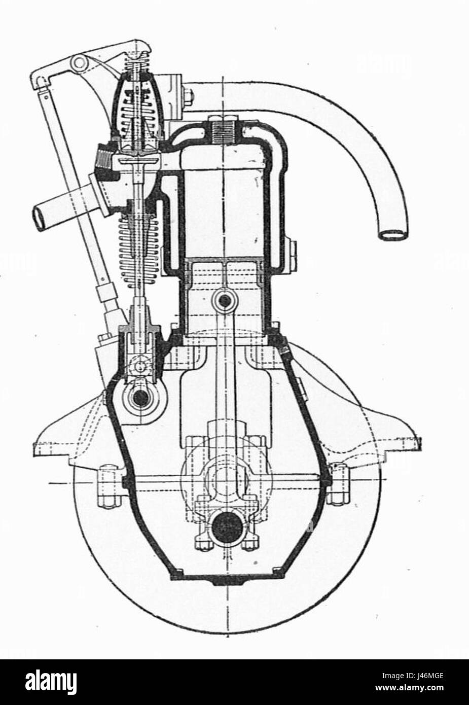 Napier petrol boat engine, cross section (Rankin Kennedy, Modern Engines, Vol III Stock Photo