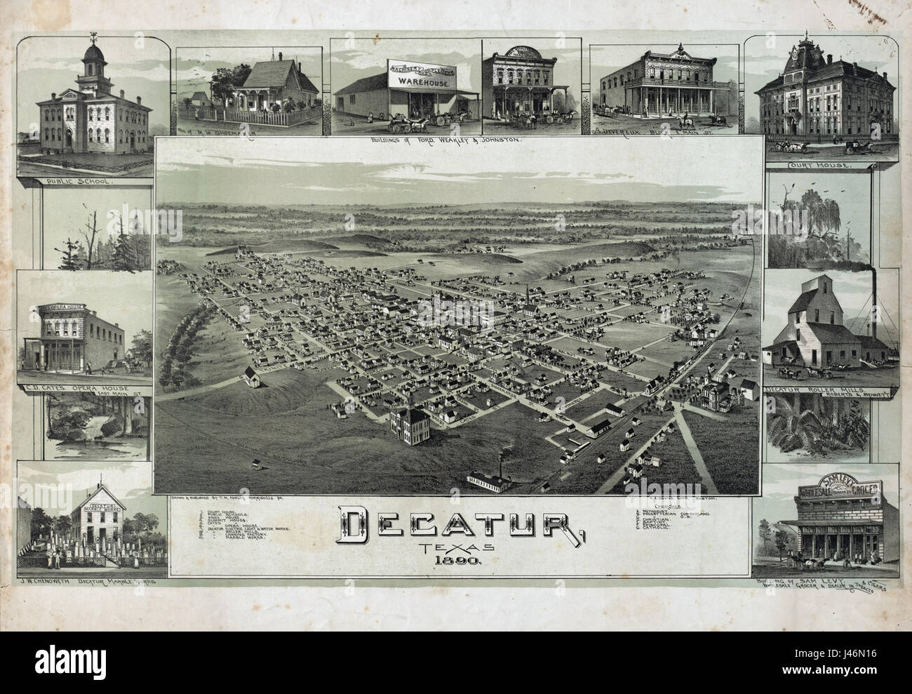 Old map Decatur 1890 Stock Photo Alamy