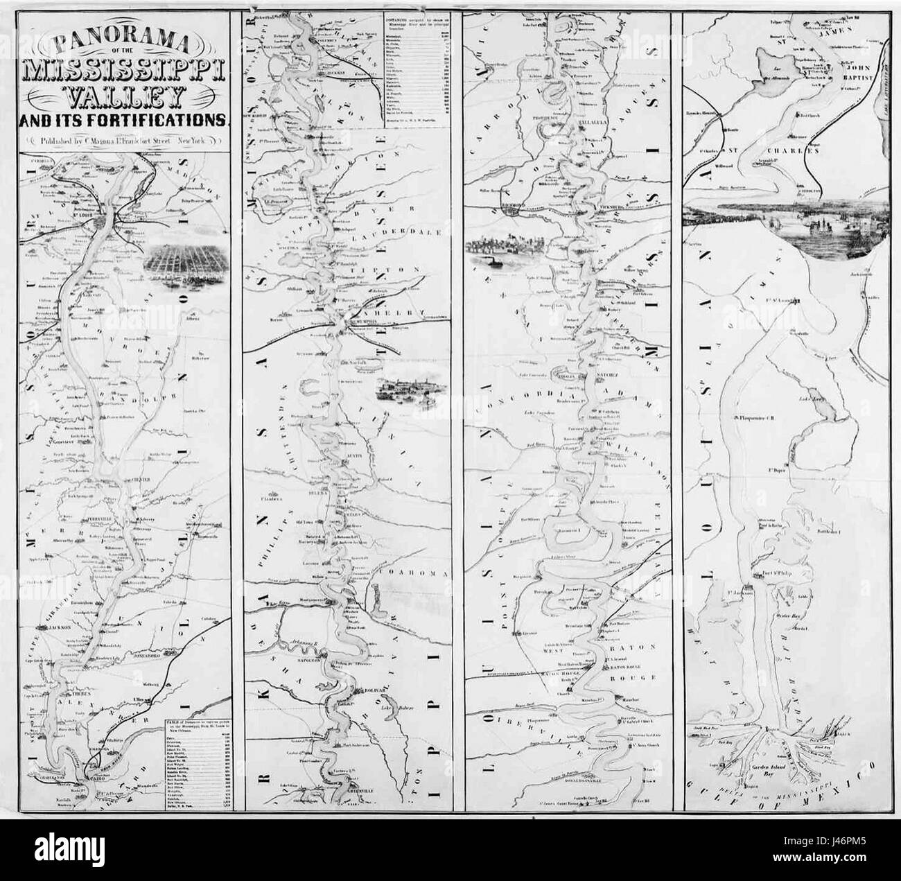 Panorama of the Mississippi Valley and its Fortifications. C. Magnus