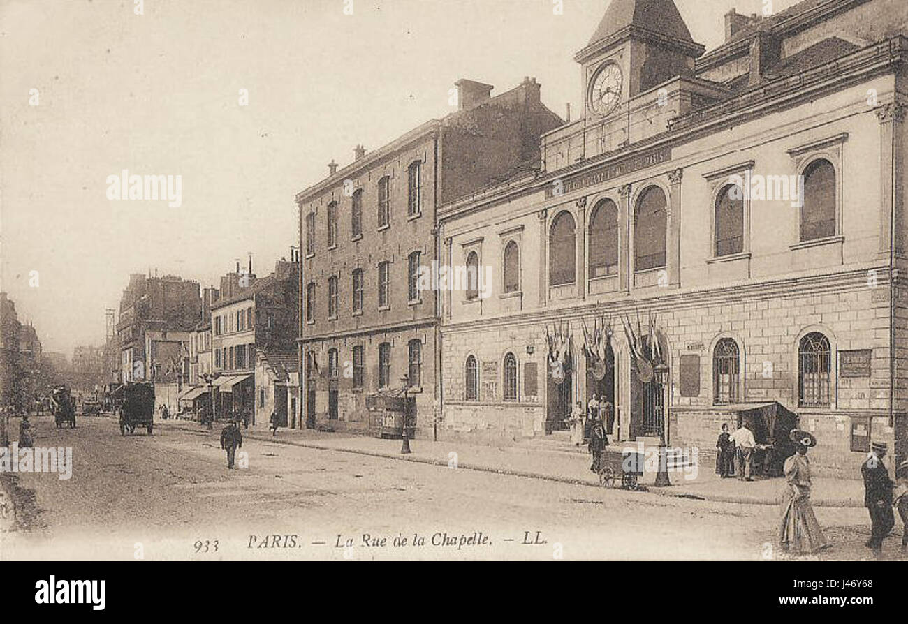Paris rue de la chapelle CPA ancienne mairie Stock Photo Alamy