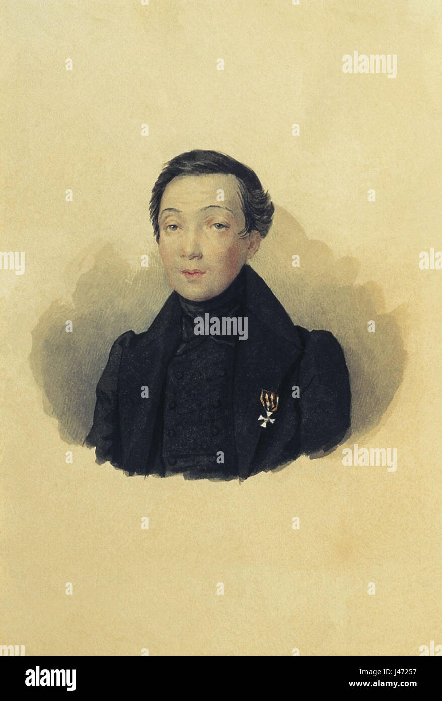 N. Durova by A. Brullov (1830s, VMP) Stock Photo