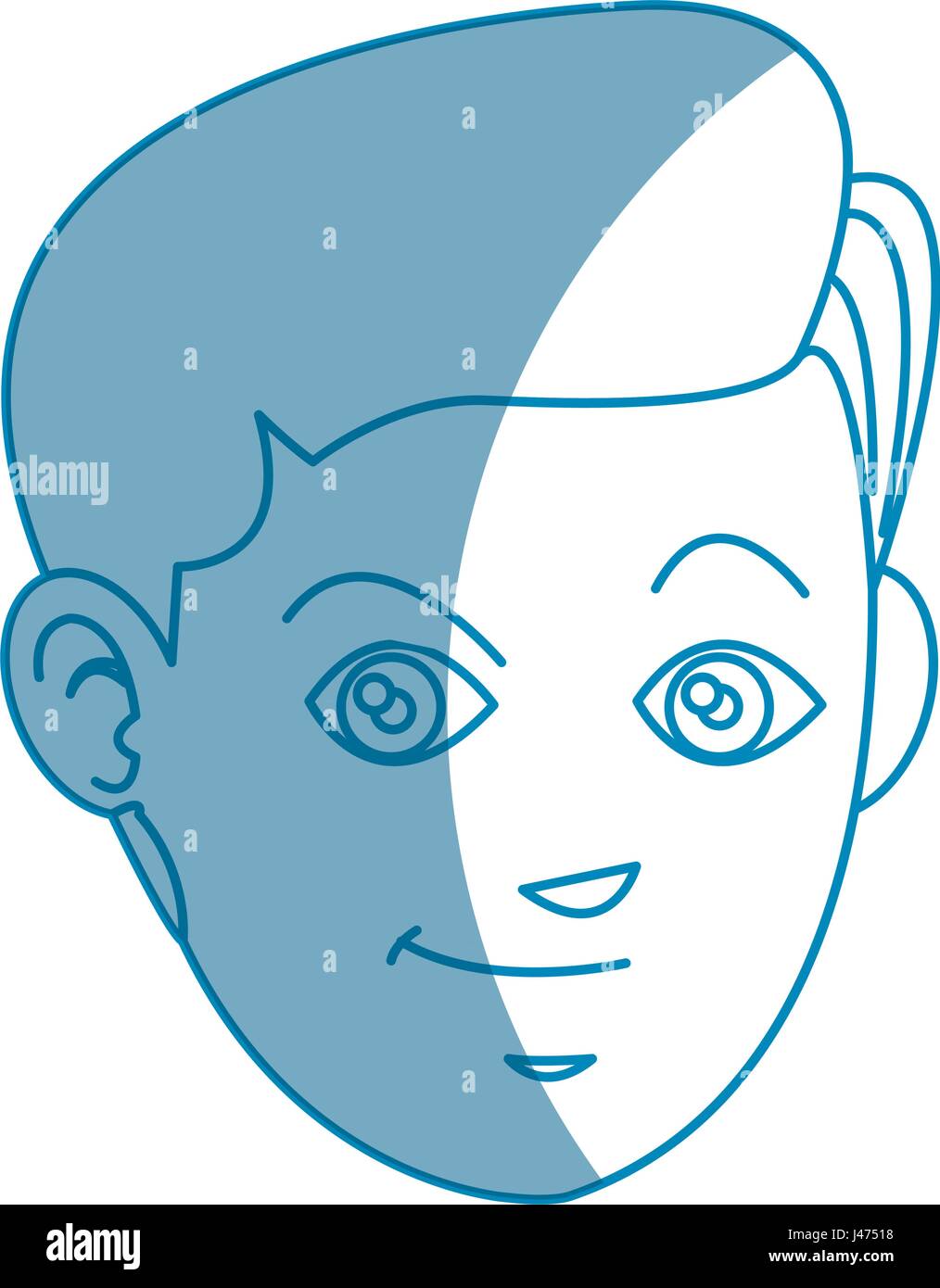 drawing face boy smiling avatar design Stock Vector