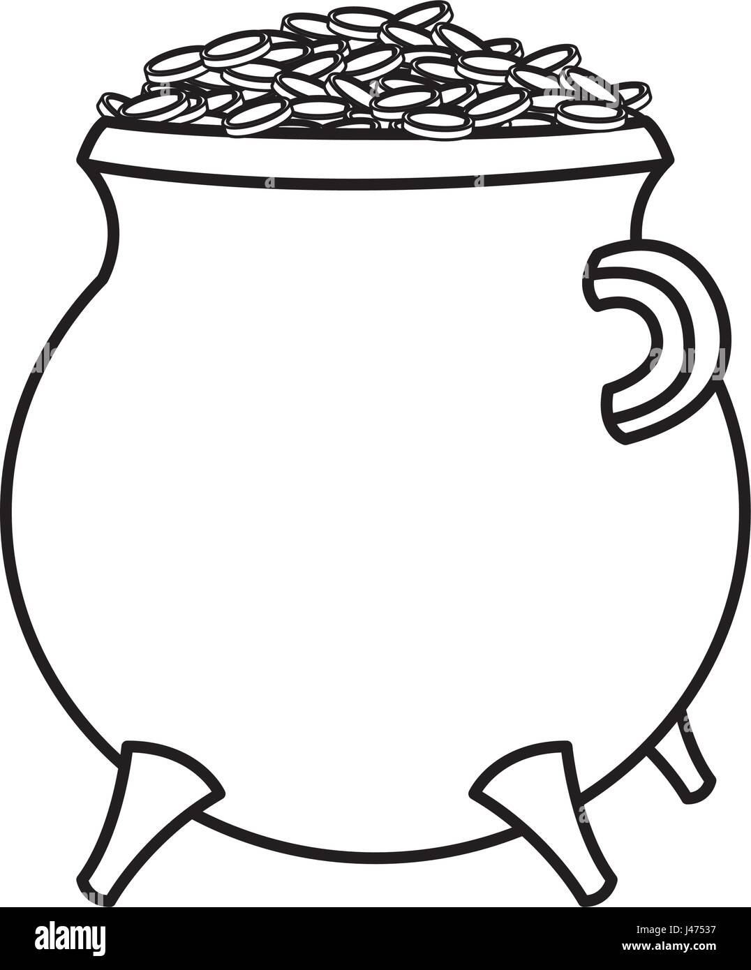 saint patricks day card with treasure of leprechaun, pot full of golden ...