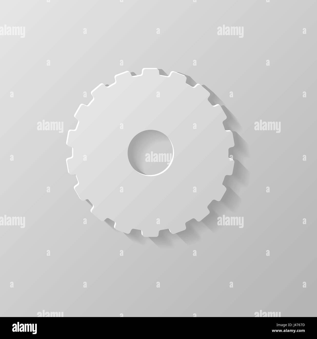 Gear icon on a grey background. Vector illustration Stock Vector