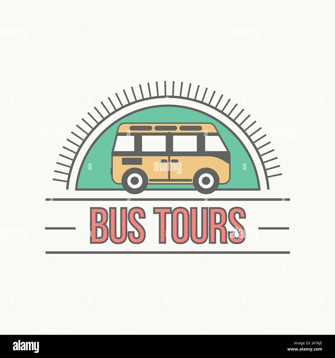 Bus trip and trvel tour badge logo Stock Vector