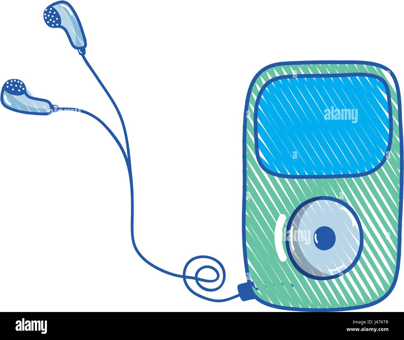 mp3 player with headphones to listen music Stock Vector Image & Art - Alamy