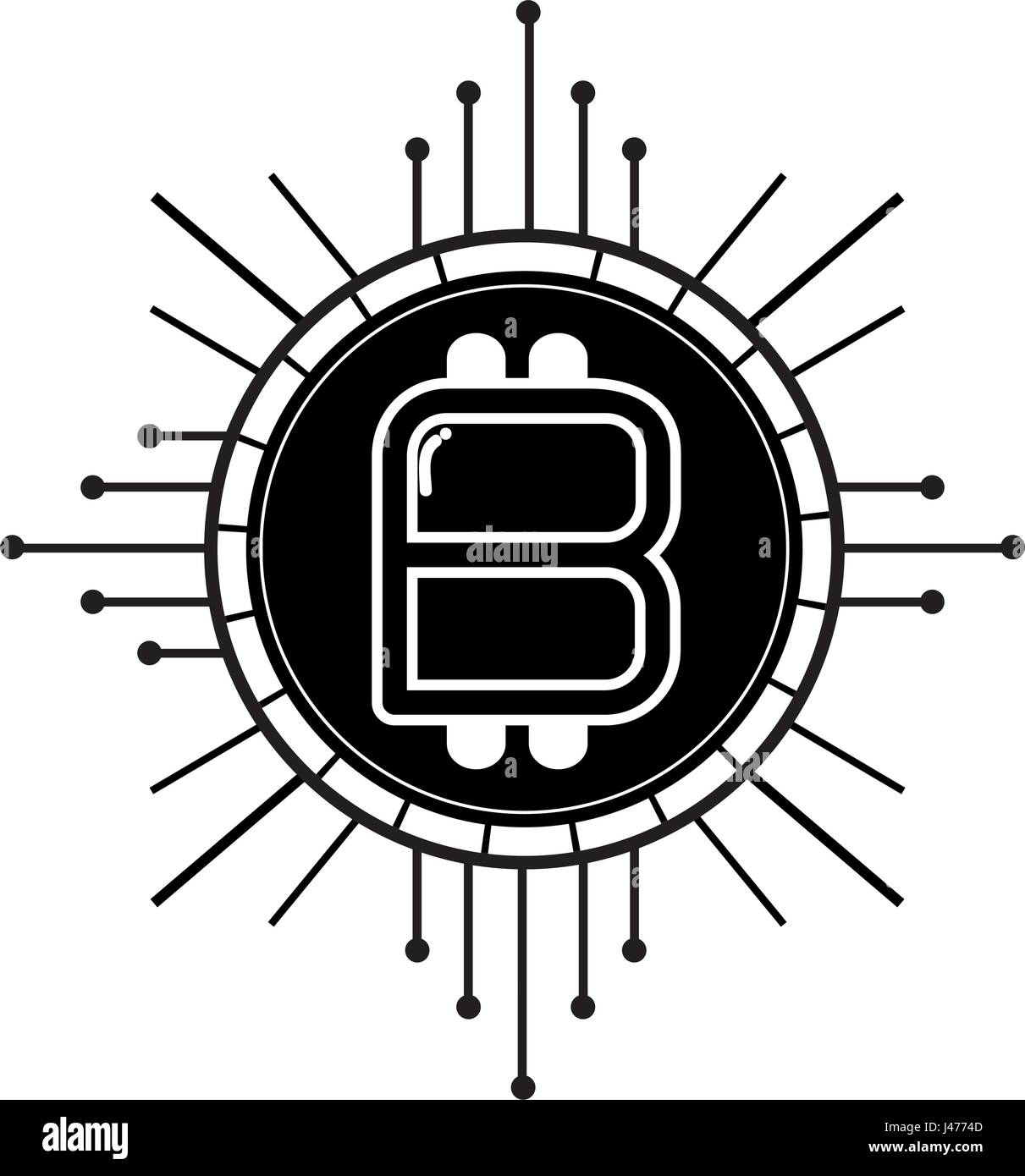 Bitcoin currency sign circuits Stock Vector Images - Alamy