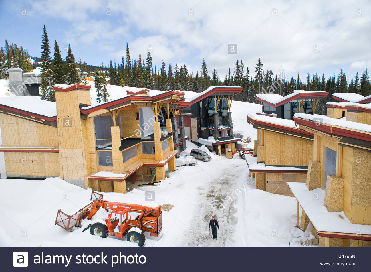 Homes under construction big white british columbia canada