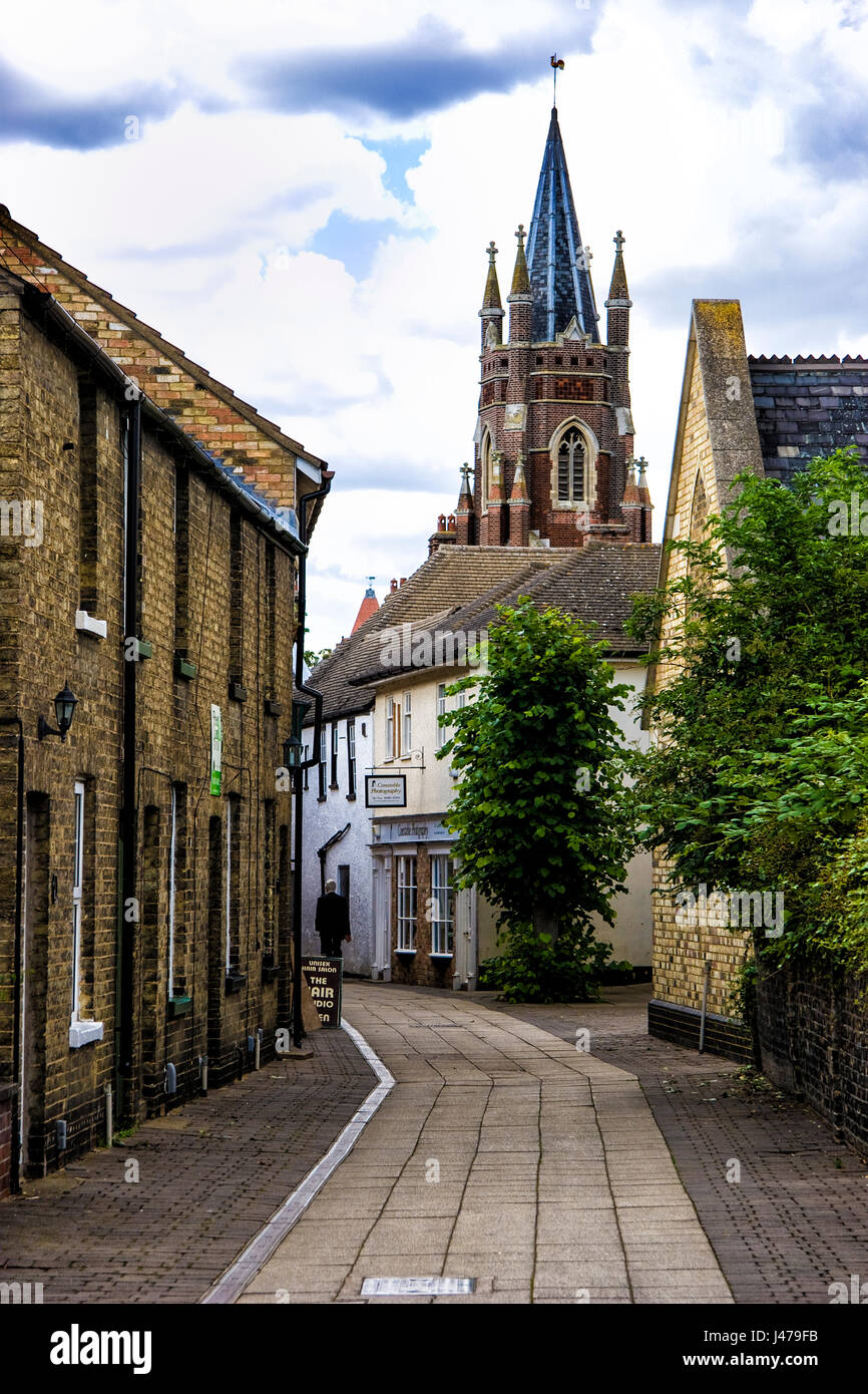 Windmill Row and the United Reformed Church, St Neots, Cambridgeshire, England Stock Photo